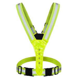 Gilet de travail en polyester réfléchissant LED personnalisable vêtements de sécurité réglables et imperméables EN 20471 certifié Protection de type 1 - Product Image 4