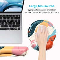 Ensemble de tapis de souris et de clavier en mousse à mémoire de forme avec repose-poignets, base antidérapante, pour jeux et bureau, motif Doodle Painting, en stock