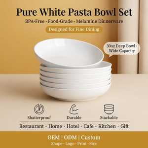 <span class=keywords><strong>Assiette</strong></span> ronde en mélamine blanche OEM ODM de 8,5 pouces, incassable, <span class=keywords><strong>pour</strong></span> pâtes et soupes, idéale <span class=keywords><strong>pour</strong></span> restaurants, hôtels, buffets et cantines - Product Image 1