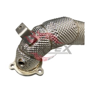 Vortex 304 Downpipe catalyzed à haut débit pour Mercedes-Benz A250 CLA250 GLA250 2.0T 2019–2024 avec bouclier thermique, sans voyant d'avertissement moteur - Product Image 3