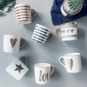 Promoción al por Mayor QX Lingjian, Tazas de Café de Cerámica Modernas y de Lujo, Personalizadas, con Múltiples Diseños, Asa Dorada, Caja Blanca, Buena Calidad - Product Image 2