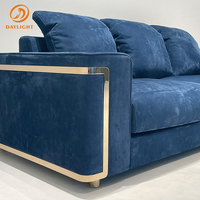 Ensemble de canapés de luxe en velours bleu marine haut de gamme, 1, 2 et 3 places, design pour salon