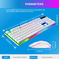Ensemble clavier et souris filaire CJ712 avec éclairage LED, combos clavier et souris de jeu pour ordinateur portable, combos clavier et souris