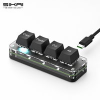 Teclado Macro Programable SIKAI de 4 Teclas, USB, Mecánico, Personalizable, Retroiluminación RGB, Mini Teclado para Oficina, Juegos y Productividad