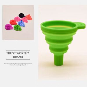 Corong dapur corong makanan silikon lipat pola bulat dan corong desain tahan lama bersama Hopper umpan - Product Image 4