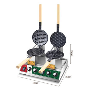 Precio de fábrica comercial mecánico Digital doble cabeza giratoria burbuja huevo Puff Mini máquina para hacer gofres equipo de aperitivos - Product Image 4
