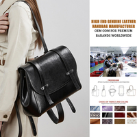 Sac à dos en cuir ciré pour femme, vente en gros d'usine, sacs à main vintage grande capacité, sac d'étudiant de luxe discret pour femme, logo personnalisé