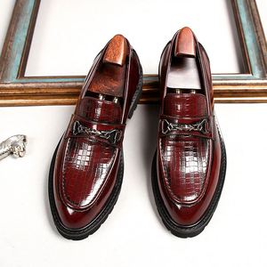 Zapatos de Cuero Ligeros para Hombre, con Suela Gruesa de Goma Espuma, Estilo Casual de Negocios, Modernos, con Cordones, Punta Cerrada, Antideslizantes - Product Image 4