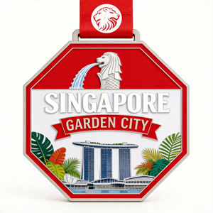 Medalla de Recuerdo Personalizada Ecológica de Malasia y Singapur, Grabada con Láser 3D, Metal, Monumento del Sudeste Asiático, Medallón Conmemorativo UV - Product Image 1