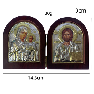 Icona in <span class=keywords><strong>Legno</strong></span> di Gesù, Statue Doppie della Vergine Maria, Decorazioni Religiose per Natale e Pasqua, Regalo per la Chiesa e la Casa - Product Image 3