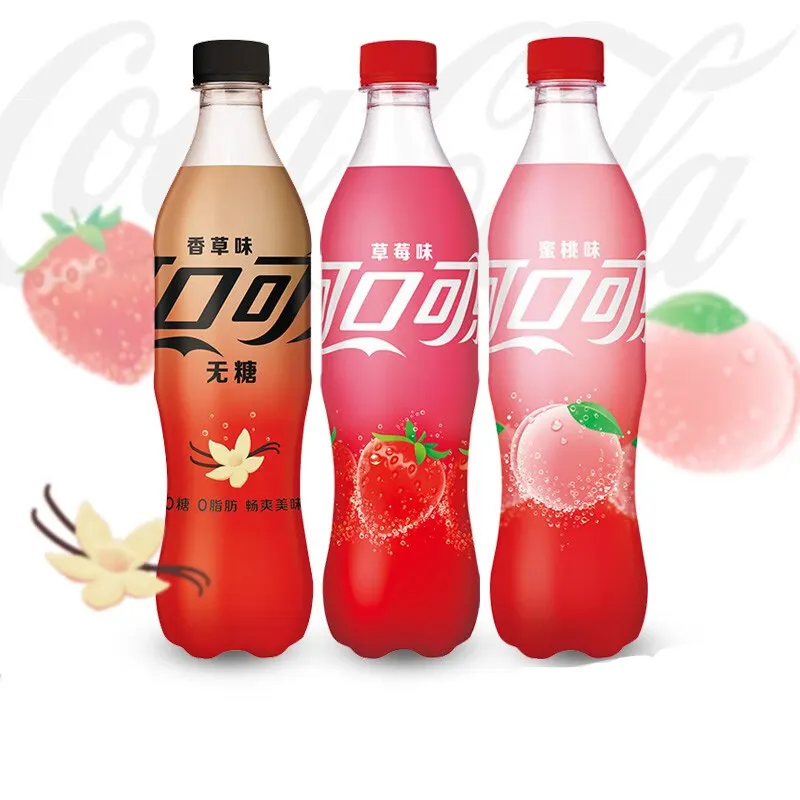 도매 코카 딸기 맛 콜라 500ml 새로운 콜라 소다 이국적인 음료 복숭아 맛 탄산 청량 음료