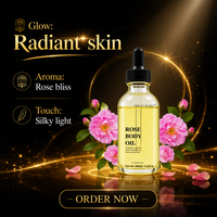 Minyak Bunga Mawar Damask 100% Murni, Cold Pressed, Infused Oil, Mencerahkan, Mengencangkan, Melembutkan, Menghidrasi, Menutrisi, Untuk Pijat Tubuh & Wajah