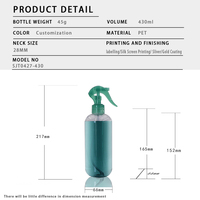 Vente en gros de flacons cylindriques en PET de 430 ml avec pompe pulvérisatrice, couleurs personnalisées, impression UV, emballage cosmétique pour sérum pour la peau, crème pour le visage, shampoing, lotion