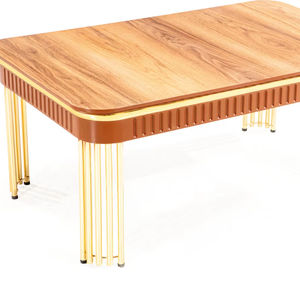 Table basse moderne avec plateau en bois et structure en métal, meuble durable pour salon - Product Image 1