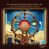 Huiji H1005 2026 Retro Dream Ferris Wheel, Bloques de Construcción de TV, Modelo Educativo para Adultos, 2715 Piezas
