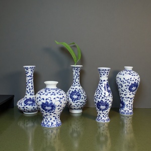 Vaso in Ceramica Vintage per Composizioni Floreali, Ornamento in Porcellana Blu e Bianca Stile Antico Cinese, Decorazione per <span class=keywords><strong>Casa</strong></span>, Soggiorno e <span class=keywords><strong>Sala</strong></span> da Pranzo - Product Image 3