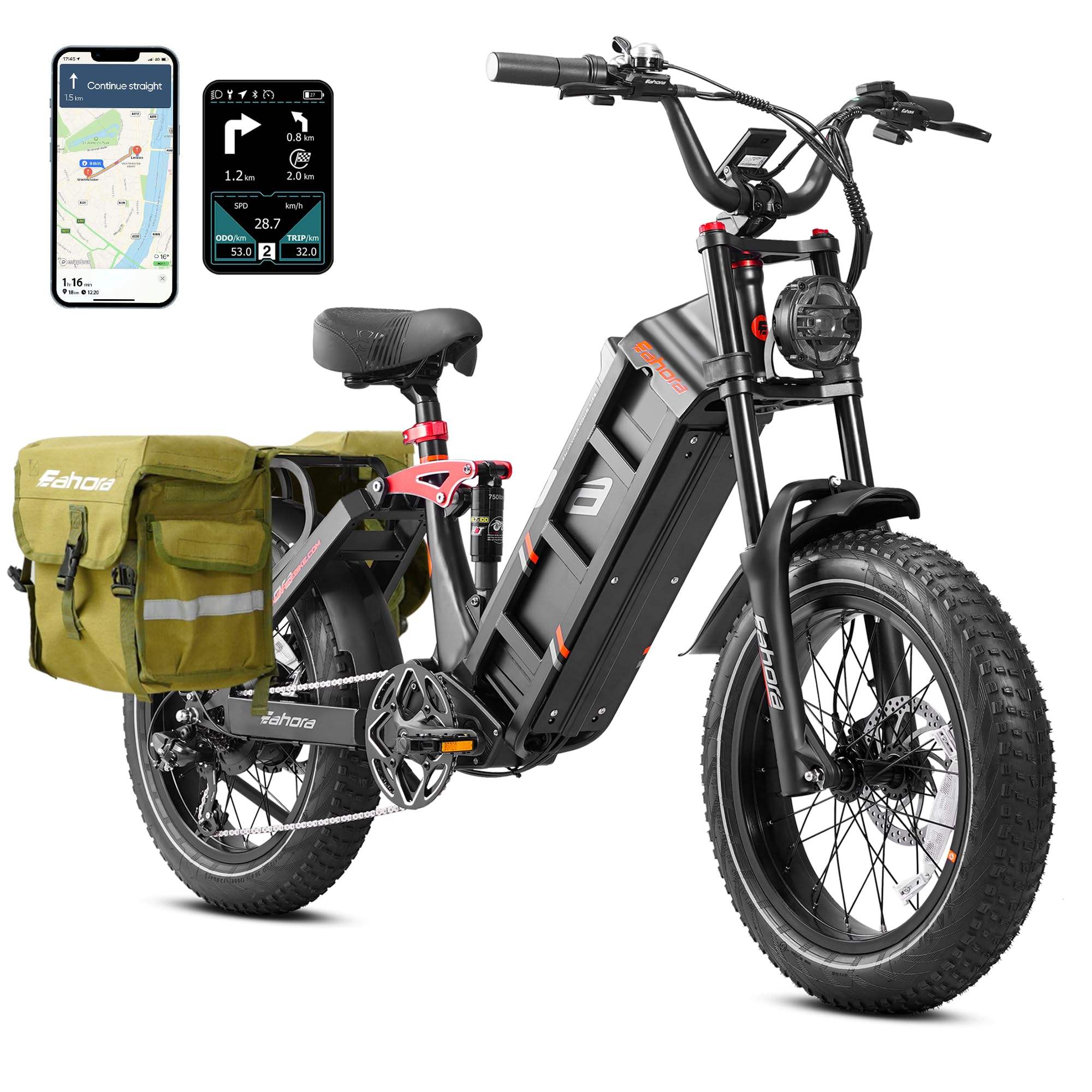 Black with Saddle Bag