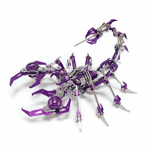 Modelo de escorpión mecánico DIY, juguete decorativo artesanal de Metal, montaje hecho a mano, modelo de escorpión, regalo, modelo 3D para adultos, rompecabezas