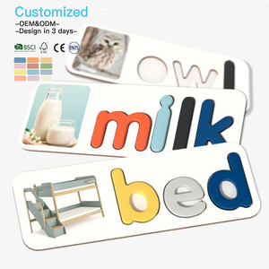 Eduland OEM ODM Montessori เกมตัวอักษรความรู้ความเข้า<span class=keywords><strong>ใ</strong></span>จตัวอักษรภาษาอังกฤษของเล่นการเรียนรู้การเรียนรู้การสะกดของเล่นปริศนาไม้สำหรับเด็ก - Product Image 3