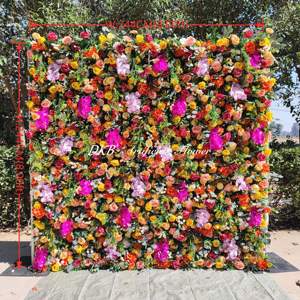 Meilleure vente de fleurs murales décoration de mariage toile de fond fleurs artificielles multicolores murales pour décoration de fond de mariage - Product Image 2