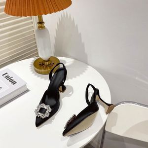 2024 nouveaux talons hauts de luxe pour femmes Europe Amérique meilleur vendeur Baotou verre avec tournesol eau diamant Sexy vente en gros été - Product Image 6