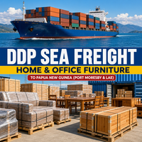 Transport maritime DDP rapide vers la Papouasie-Nouvelle-Guinée, livraison porte-à-porte depuis Guangzhou, Chine, pour matériaux de construction, fenêtres et portes