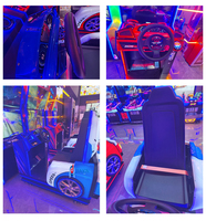 Simulateur de course automobile commercial, simulateur de conduite immersif, jeu d'arcade avec volant à retour de force et lumières LED