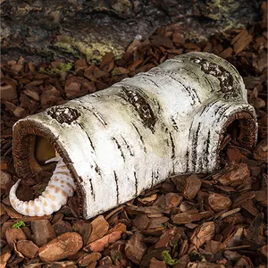 도마뱀 도마뱀붙이 뱀 파충류를 피하기 위해 애완 동물 수지 자작 나무 등반 어항 장식 조경 숨기기 동굴 바위 모양의 플라스틱 장난감