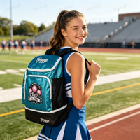 Mochila Brillante para Mujer con Nombre Personalizado, Impermeable, con Cremallera, Compartimento para Zapatos, Ganchos de Tela, Puerto USB, MOQ Bajo