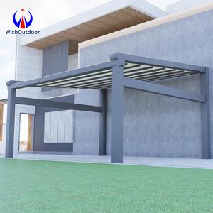 Pergola Elettrica Retrattile di Lusso Moderna con Tetto <span class=keywords><strong>a</strong></span> Lamelle, Tenda Antipioggia e <span class=keywords><strong>Tende</strong></span> Laterali Estensibili per Rifugi Privati in Giardino - Product Image 1