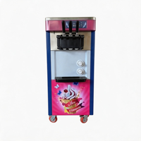 Machine à glace verticale à trois saveurs, haute efficacité, capacité de production de 25L/h, 100KG, pour stand alimentaire