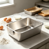 Bac alimentaire professionnel en acier inoxydable 304, à poignée profonde, poli, compatible lave-vaisselle, pour restauration rapide, hôtellerie et traiteur