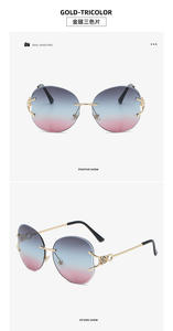 Venta caliente sin marco Cut <span class=keywords><strong>Fox</strong></span> Head <span class=keywords><strong>Gafas</strong></span> <span class=keywords><strong>de</strong></span> <span class=keywords><strong>sol</strong></span> Moda europea y americana Red Marine Butterfly <span class=keywords><strong>Gafas</strong></span> - Product Image 6