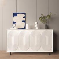 Buffet de Luxe Laqué Brillant Collection Designer, Meuble d'Entrée Coloré Moderne, Meuble de Rangement pour Salons et Villas