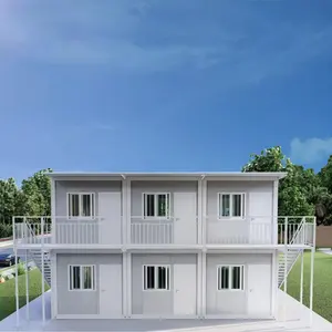 Bâtiment en conteneur de bureaux préfabriqués Maison en conteneur pliable de 40 pieds Maison en conteneur mobile préfabriquée 2 étages petite