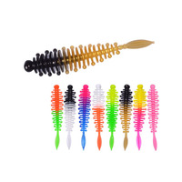 Afishlure – leurres de pêche en forme de ver, 55mm, 1.2g, 15 pièces, Mini leurre souple à queue unique, appât lumineux pour la pêche en mer