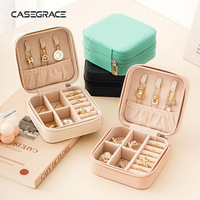Boîte à bijoux portable avec fermeture éclair, étui de rangement pour bijoux, boîte de rangement pour colliers et boucles d'oreilles de voyage