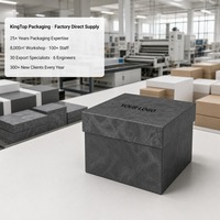 Caixa de Presente com Tampa de Mármore Cinza Carvão, Impressão Personalizada, Rígida, Resistente, Reciclável, Premium, Fornecimento Direto de Fábrica