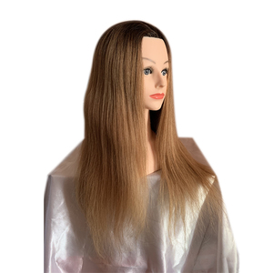 Cabeza de Maniquí de pelo mezclado negro para mujer, maniquíes de cosmetología, peluquería, color negro, venta al por mayor - Product Image 6