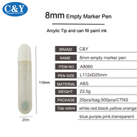 Nouveau marqueur vide 8 mm 2020, mini marqueur vide en PP sans encre, stylo marqueur vide