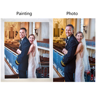 Portrait de famille réaliste personnalisé peint à la main à l'huile à partir de photo sur toile, art mural commémoratif pour anniversaire de mariage sur mesure
