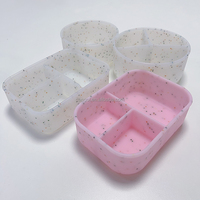 Boîte à bento en silicone anti-fuite sans BPA Couvercle de rangement scolaire adapté aux enfants Lunchs pour enfants-Bengo Boîte à bento en silicone