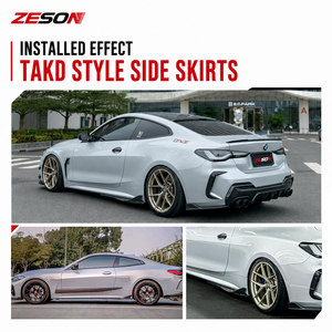 Extensiones de faldones laterales ZESON de fibra de carbono seca estilo TAKD para <span class=keywords><strong>BMW</strong></span> Serie 4 G22 G23 M440i <span class=keywords><strong>430i</strong></span> 420i Coupé 2021+ - Product Image 2
