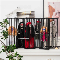 Décoration de fantôme suspendu pour maison hantée d'Halloween avec chaîne lumineuse LED, design de crâne drôle et effrayant, NOUVELLES ARRIVÉES, sans logo