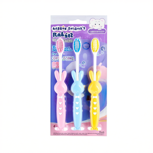 แปรงสีฟันเด็กรูปกระต่าย 3 แพ็ค ขนแปรงนุ่มสำหรับการดูแลช่องปากของเด็ก - Product Image 2