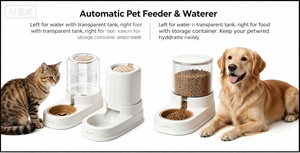 Distributeur d'eau automatique Kolapanda pour chats et chiens avec double filtre et système de siphon, utilisation en intérieur, matériau plastique - Product Image 5