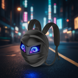 Zaino LED in Tessuto Oxford ABS Unisex con Display Luminoso Stile Motociclista Chiusura a Cerniera per Tutte le Stagioni Borsa Quotidiana per Bambini - Product Image 2