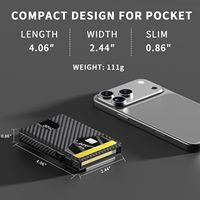 Dompet Lipat Minimalis untuk Pria, Tipis, Anti-RFID, Tempat Kartu Kredit Metal Smart Pop-Up dengan 2 Jendela ID, Muat 8-10 Kartu