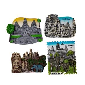 Fabricante de resina de recuerdos de viaje con características de Camboya, adhesivos 3D para refrigeradores del Sudeste Asiático, para exportación y comercio exterior. - Product Image 1