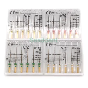Fichiers NIC Niti Dental W + (Gold-Wire Niti) compatibles avec les limes Gold Wave One Dental Root Canal Instrument Gold